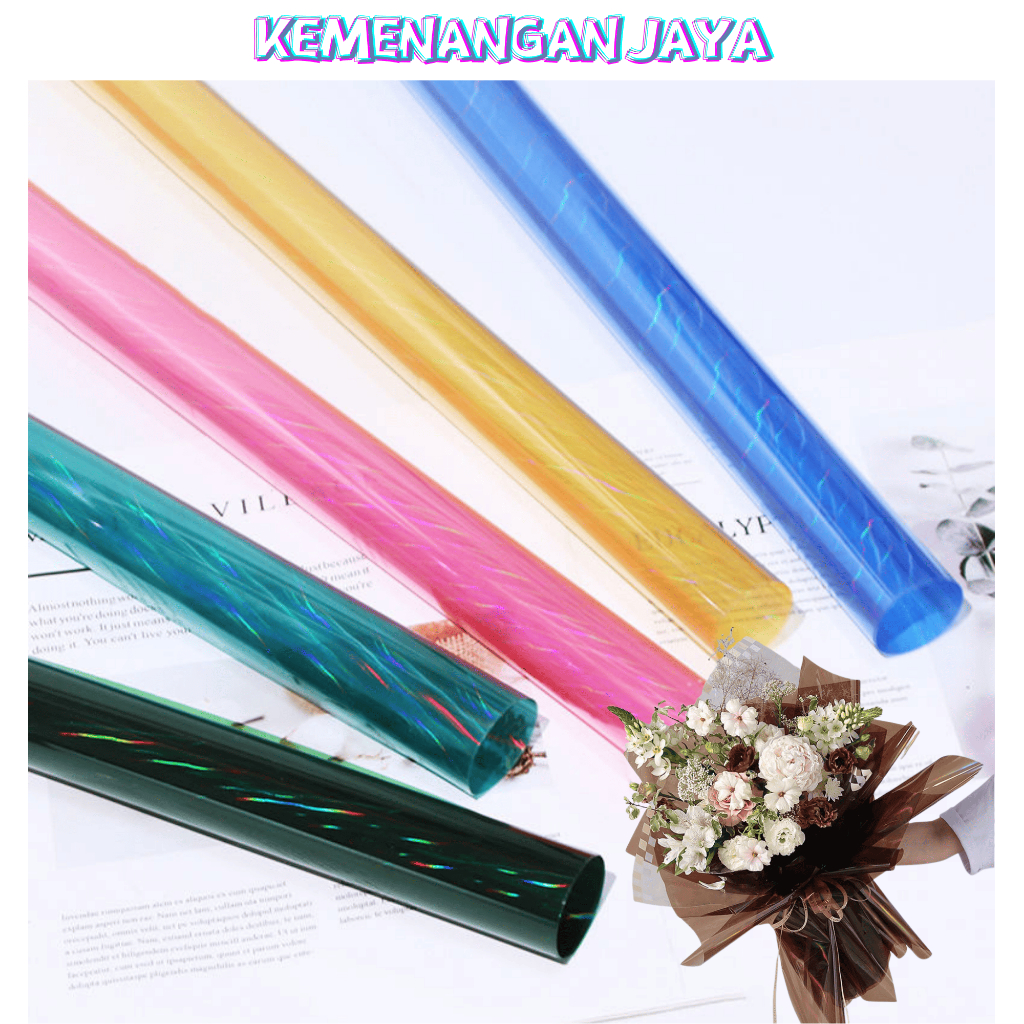 

Kertas Buket Kilat Hologram Film Cellophane Transparan Symphony Flower Wrapping Hologram KB026