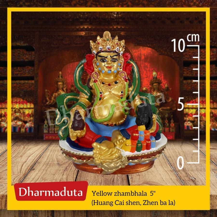 Yellow Jambhala 5in - Patung Rupang Arca Buddha