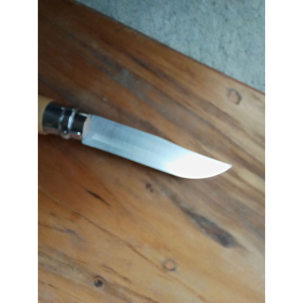 pisau opinel inox no 8 bonus sarung kulit asli