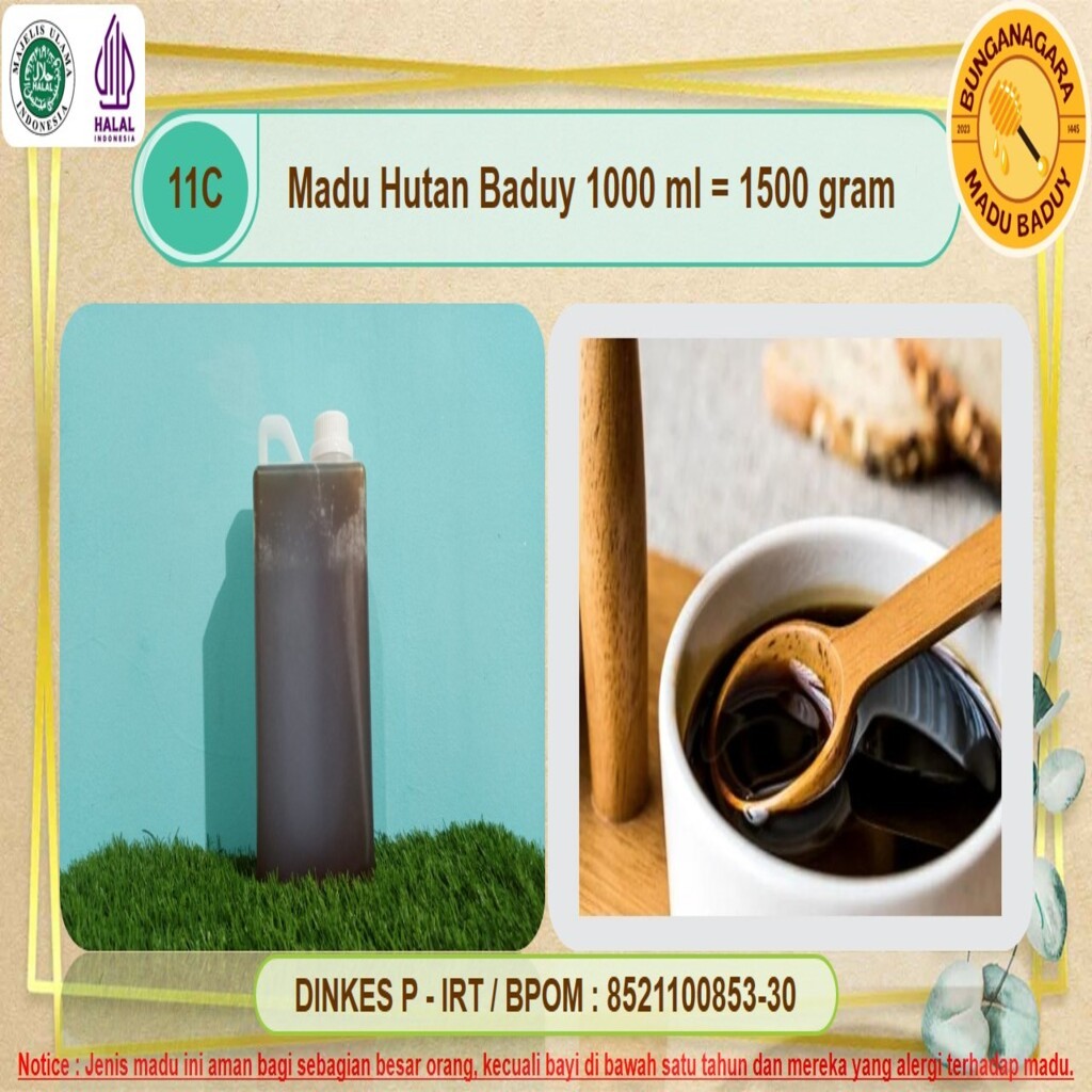 

MADU HUTAN BADUY ASLI HUTAN ALAM INDONESIA 1 L | 1000 ML 1500 GRAM BUNGANAGARA PURE HONEY
