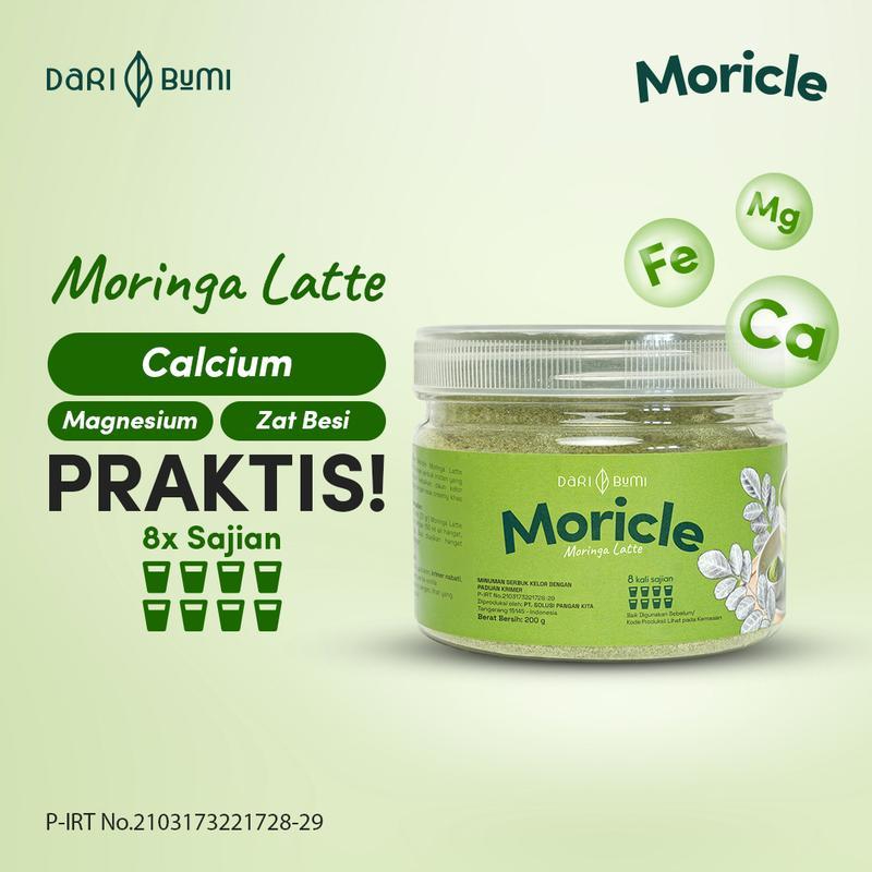 

Dari Bumi Moricle Moringa Latte Minuman Bubuk Daun Kelor Latte 200 Gram
