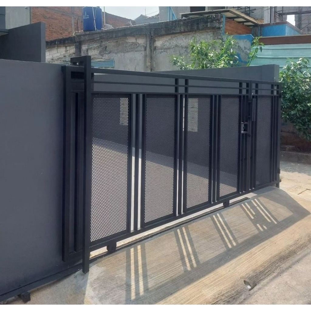 pagar perforated pagar besi galvanis minimalis