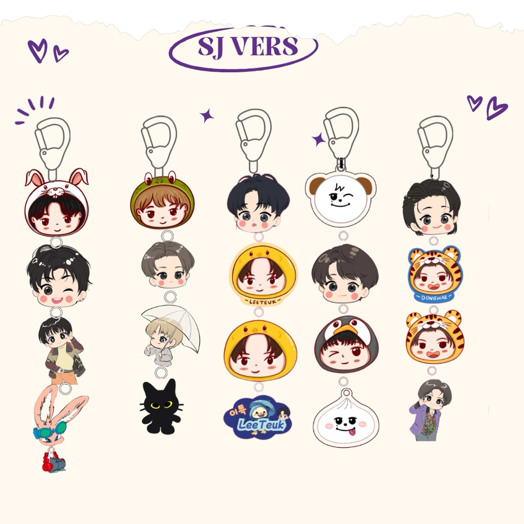 KEYCHAIN STRAP AKRILIK SUPER JUNIOR LEETEUK HERCHUL  YESUNG SHINDONG EUNHYUK DONGHAE SIWON RYEOWOOK 