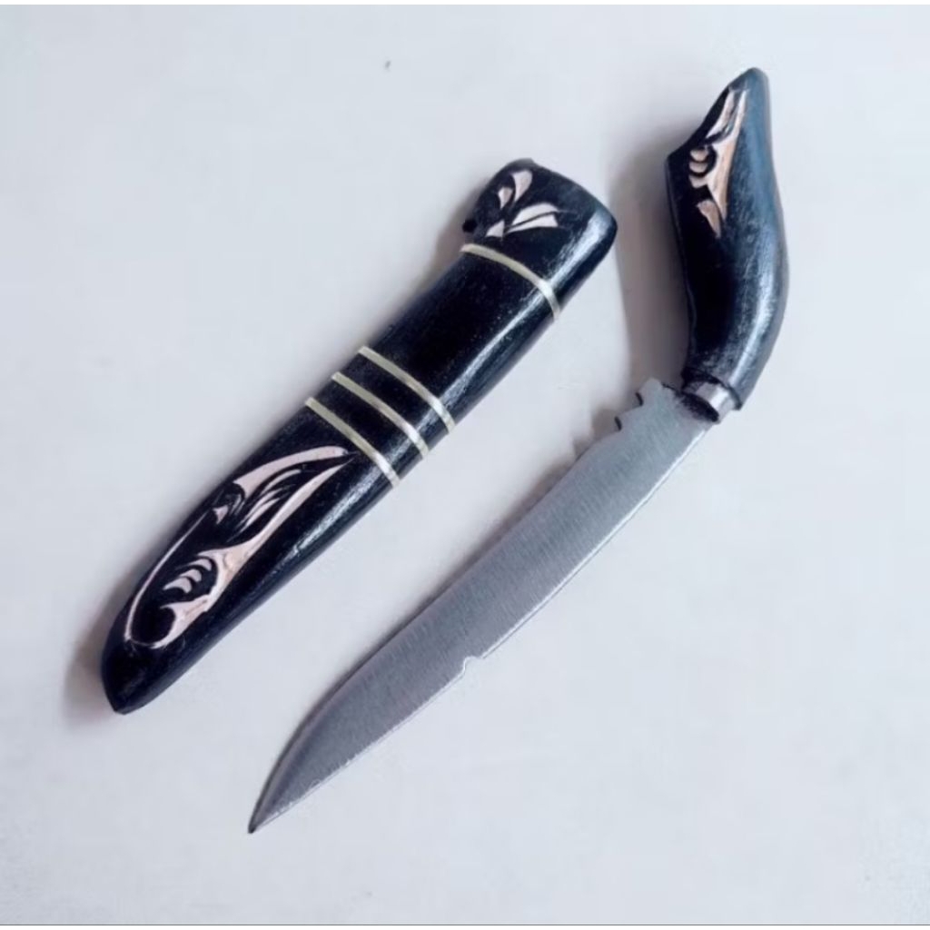 Pisau Mini Ukir Kayu Handmade Panjang 20cm Baja Strip Steel