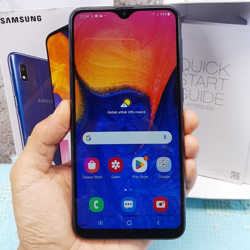 Handphone Hp Samsung Galaxy A10 Second 2/32 Ram 2 32 Bekas Eks Resmi Sein Mulus Original