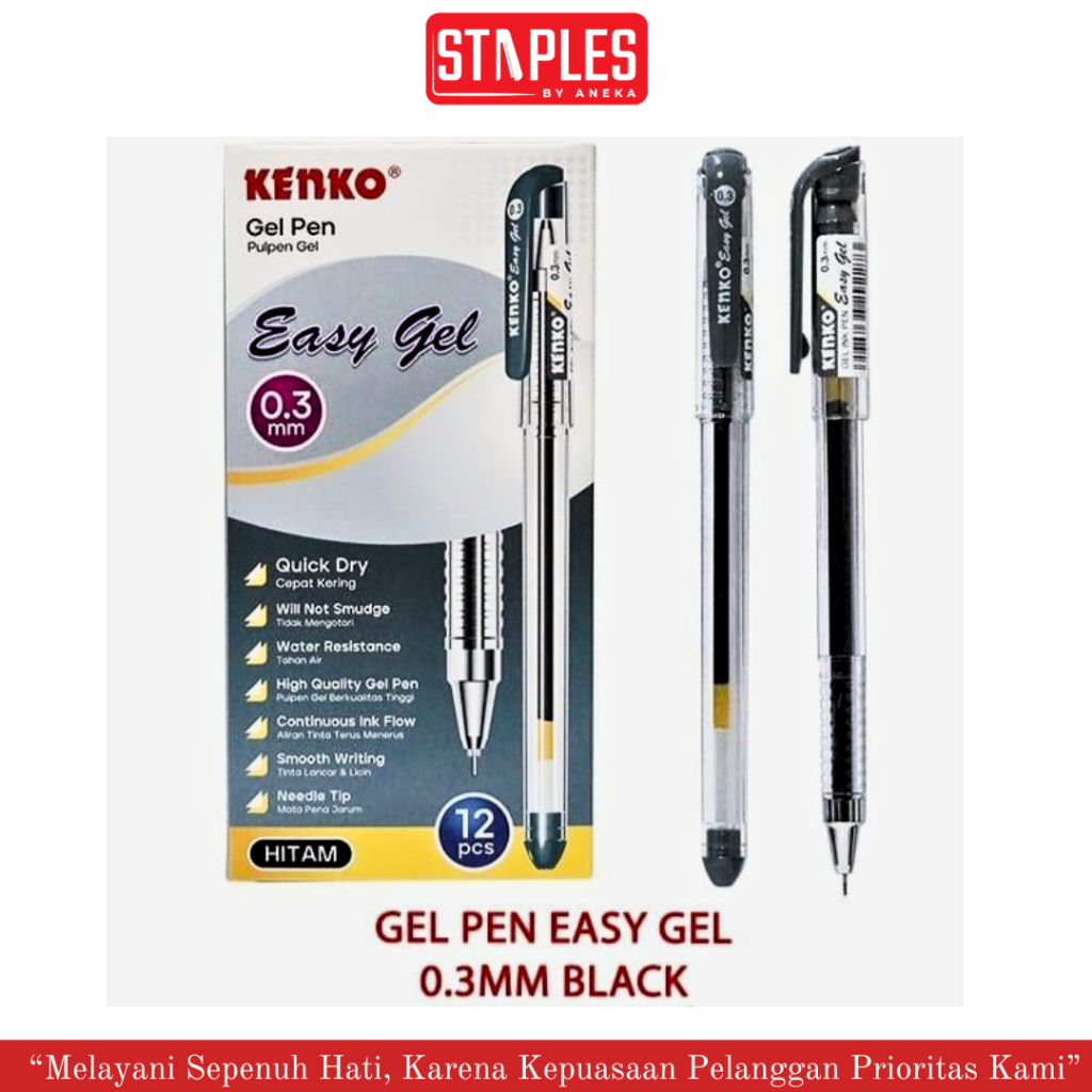 

Pena Kenko Easy Gel 0,3 Hitam / Pena Gel kenko / Pena Runcing / Puplen Hitam