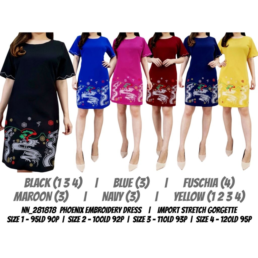 Dress wanita bordir natal & imlek Jumbo BIG SIZE 281878