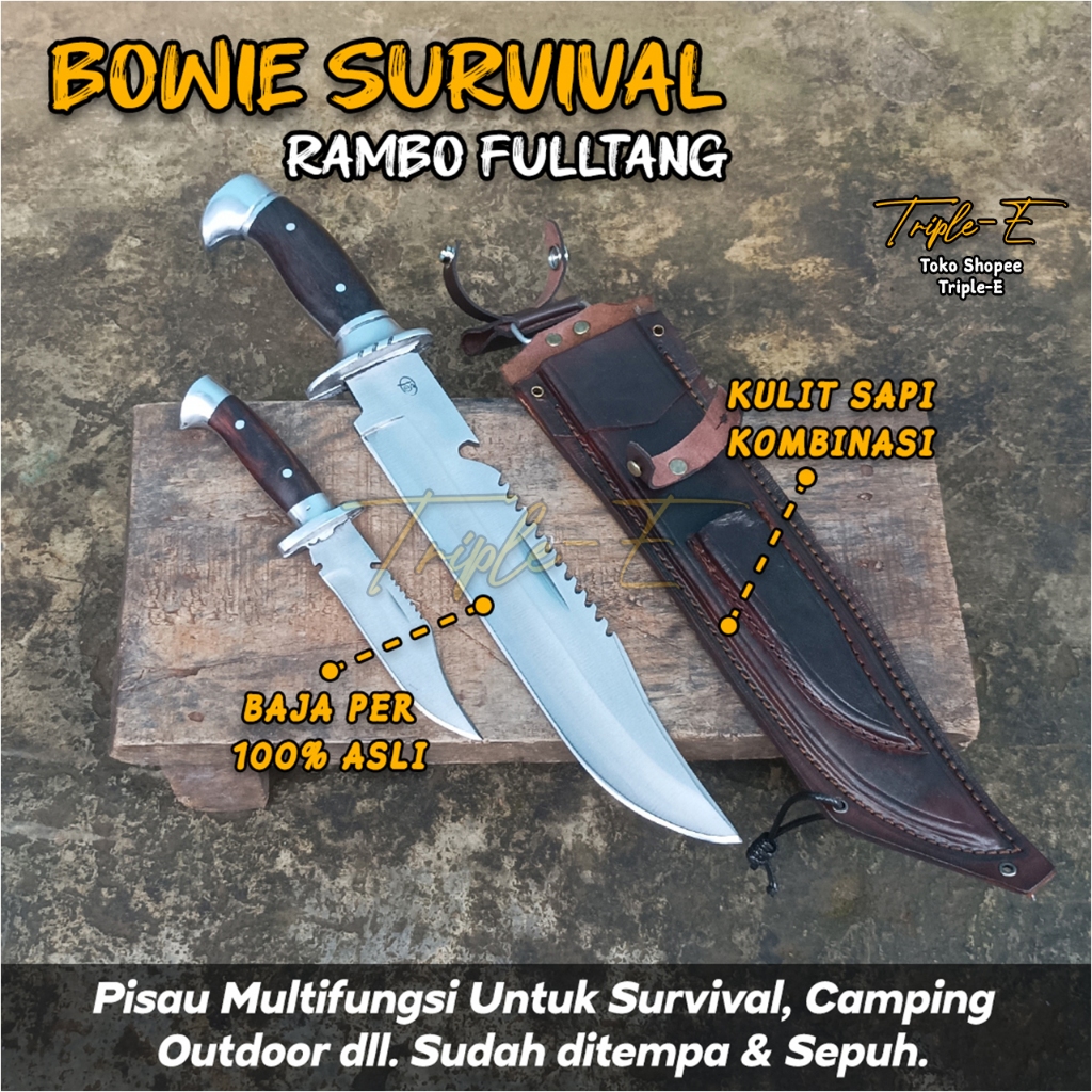 Pisau Belati Komando Rembo Sankur Super Tajam Bushcraft Survival