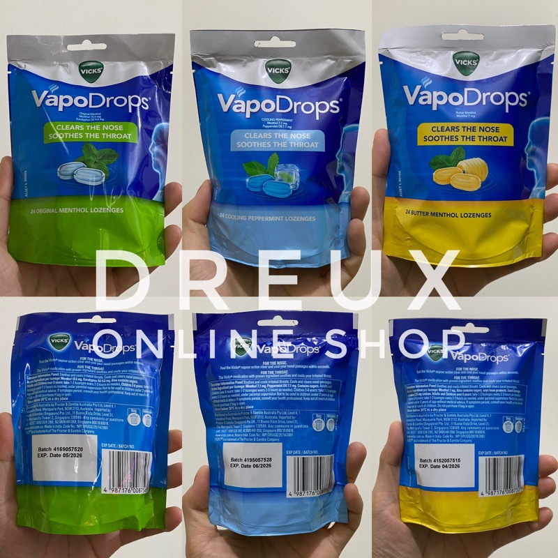 

[IMPORT SINGAPORE] VICKS VapoDrops 24 Lozenges / Pack MADE IN INDIA