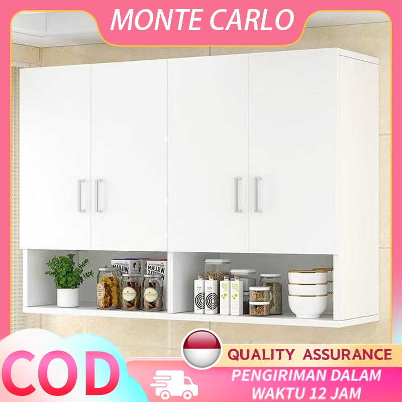 Kabinet Gantung Dapur - Lemari Dinding Kayu untuk Dapur,Lemari Gantung Dapur Kayu (Pemasangan Mudah)