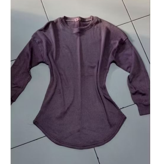 sweeter wanita ungu pink atasan wanita rajut inner wanita lengan panjang