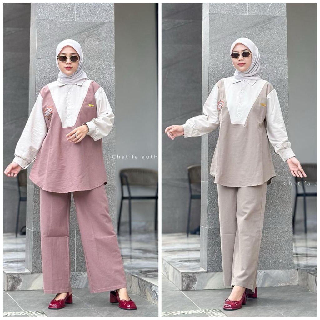 chatifa authentic setelan illuna chatifa authentic /setelan jumbo/ setelan kulot /setelan 2 ini 1