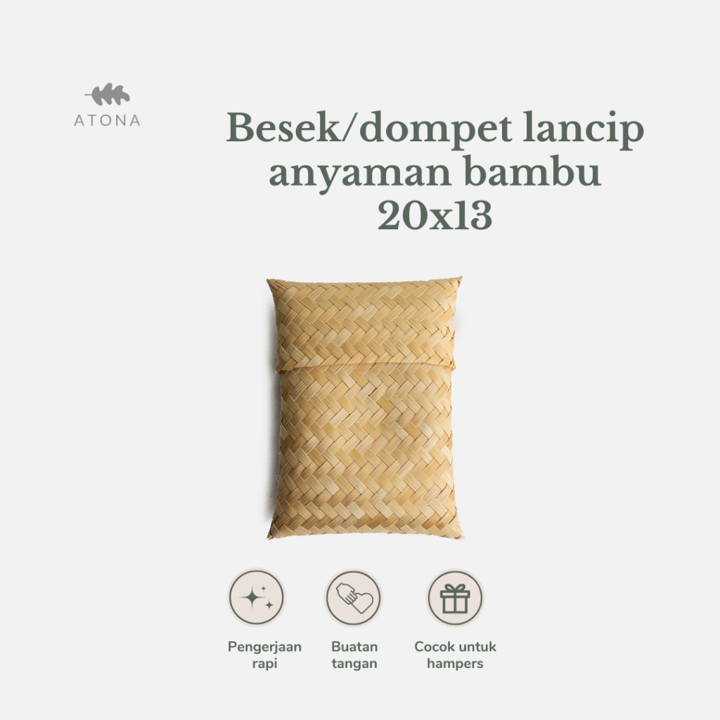 

BESEK/DOMPET LANCIP ANYAMAN BAMBU 20x13