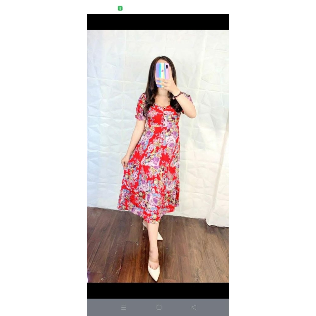 Daster flower merah