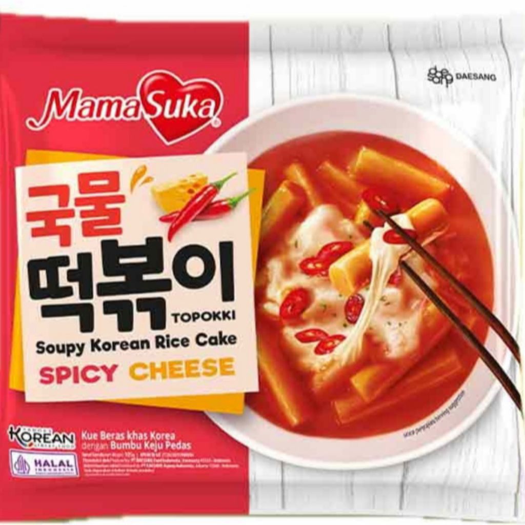 

Mama Suka Soupy Korean Rice Cake Topokki 105gr / Spicy Cheese / Rose Carbonara