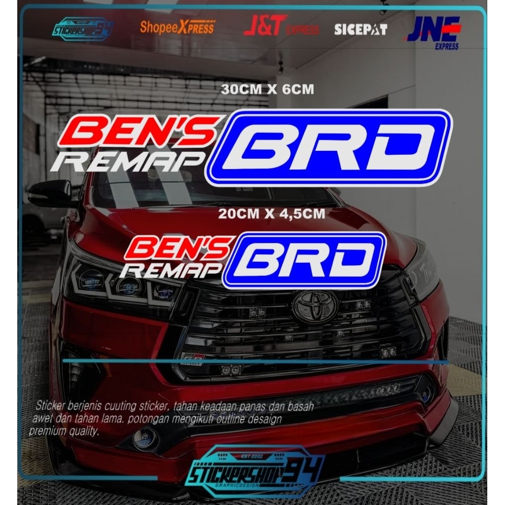 stiker cutting ben's remap BRD stiker kaca mobil