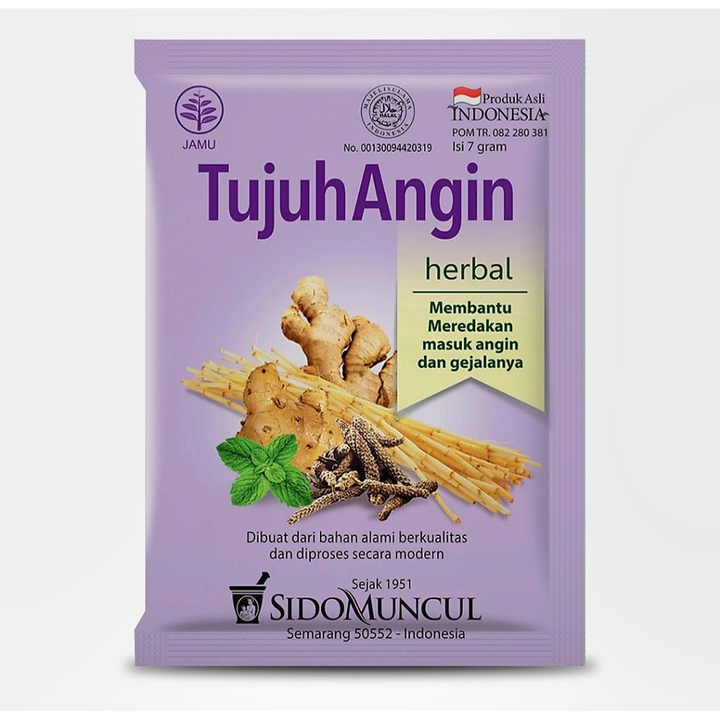 

Tujuh Angin Isi 10 Sachet Sidomuncul