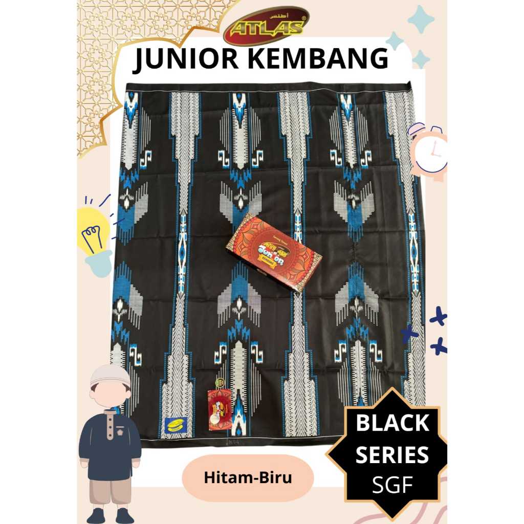 Sarung Anak Atlas Junior Kembang Motif BHS / Sarung Atlas Junior