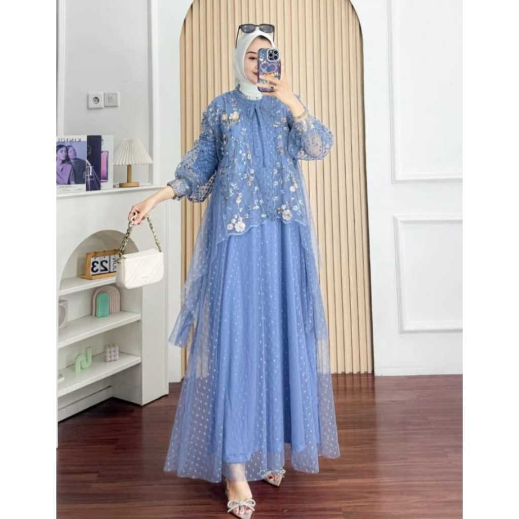 AC MUTHIA DRES KEKINIAN GAMIS DESAWA TERBARUBAHAN JERSEY MIX BRUKAT TILE NEWAHELEGAN OUTHER TERPISAH