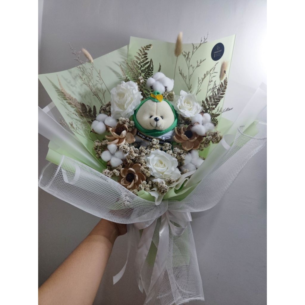 buket boneka SPPI (bisa custom boneka profesi lainnya), tni AD, AL, AU, tentara, brimob, polisi, pol