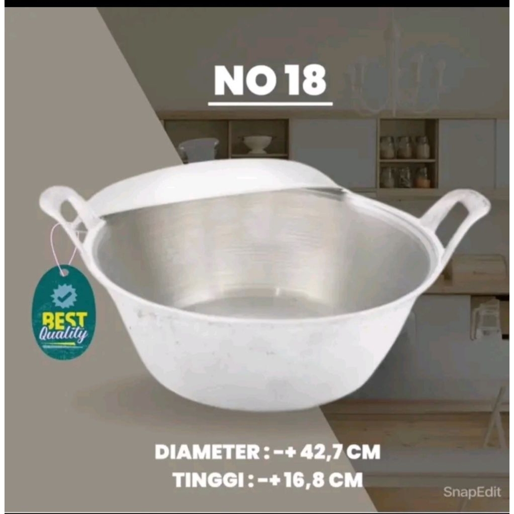 citel no 18 panci kuali katel alumunium tebal berkualitas Kitchenware