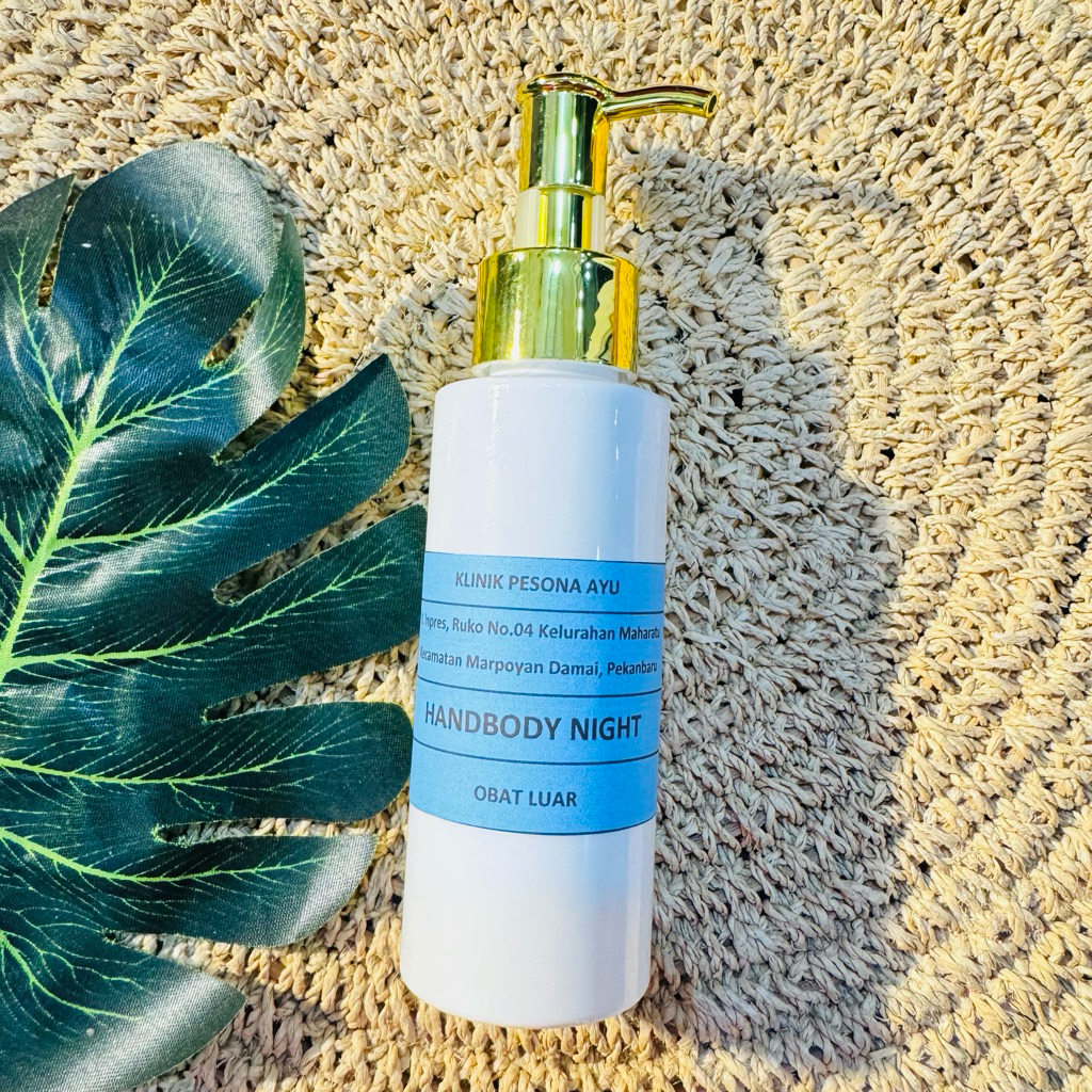 HANDBODY NIGHT/ MALAM PESONA AYU (100ML / LEBEL BIRU (isi kuning) / HB WHITENING/ LEBIH CEPAT MEMUTI