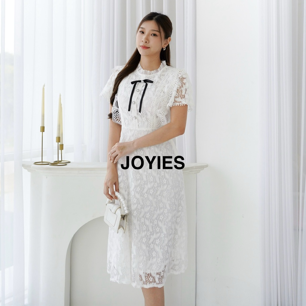 Jeremia Dress Brocade Party Korean Dinner Mewah Elegant White