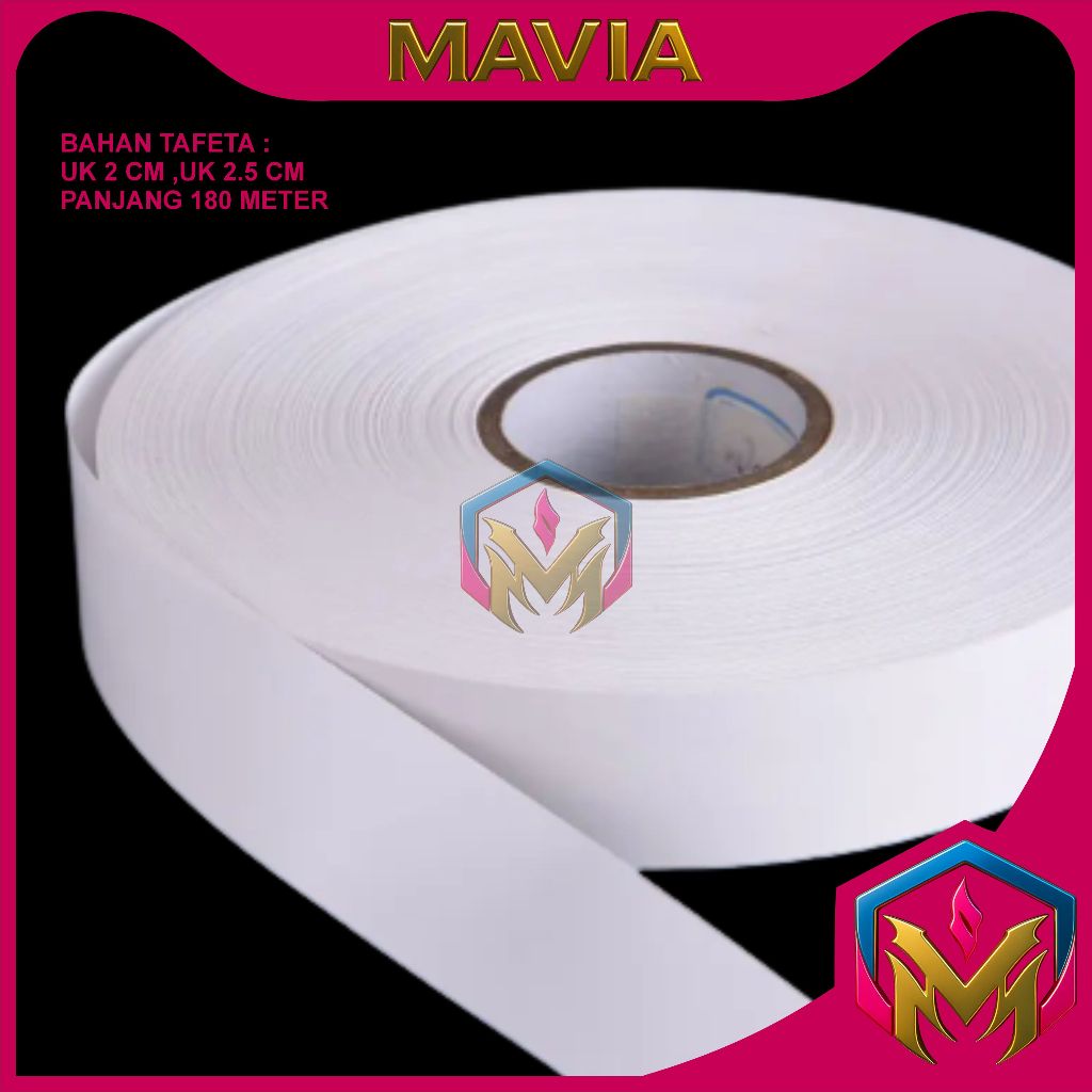 

label pita bahan tafeta semi kertas / label polos warna hitam dan putih bahan tafeta