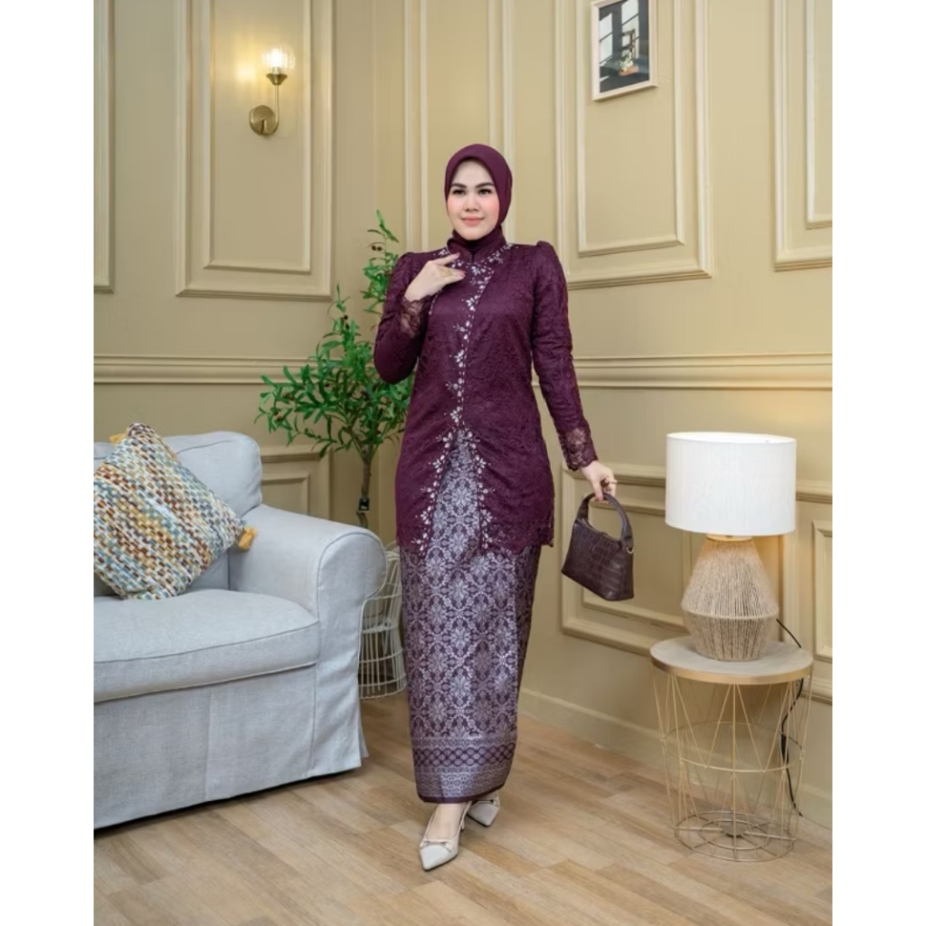 Setelan Kebaya Naira Songket - Kebaya Songket - Kebaya wisuda - Kebaya lamaran - Kebaya kondangan