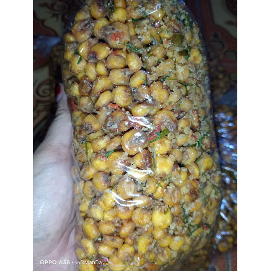 

marning jagung pedas manis rasa bumbu daun jeruk purut renyah gurih