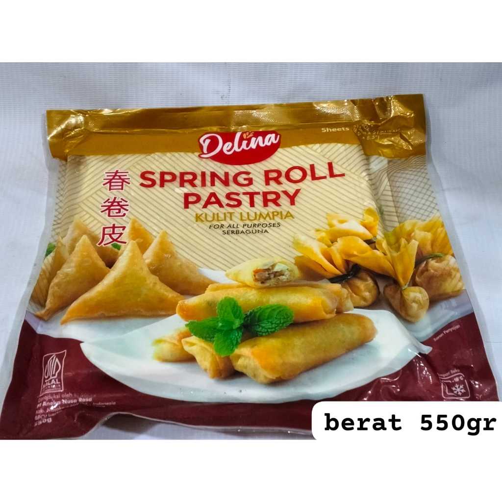

KULIT LUMPIA DELINA 550GR 215MM ISI 40LBR SPRING ROLL PASTRY HALAL