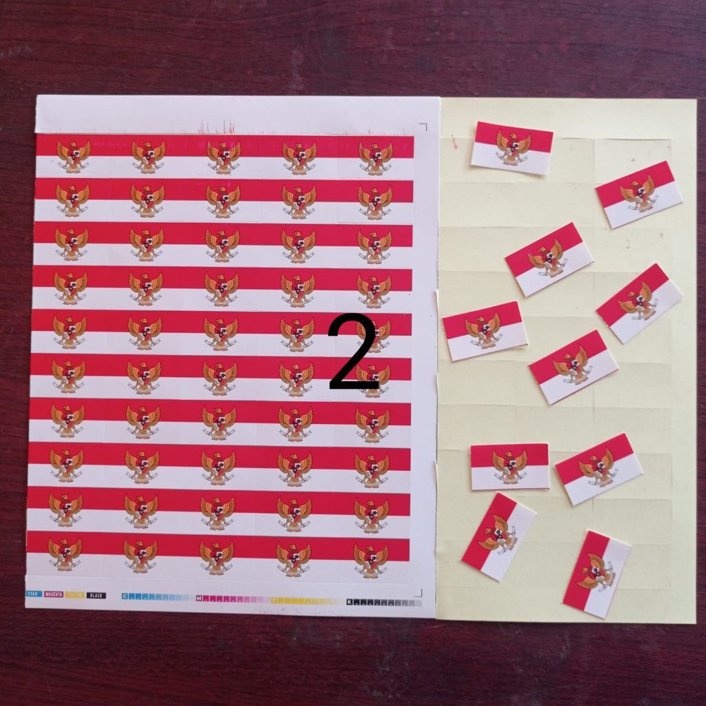 

1 pcs sticker pipi 17 agustus merah putih campur 2x3cm