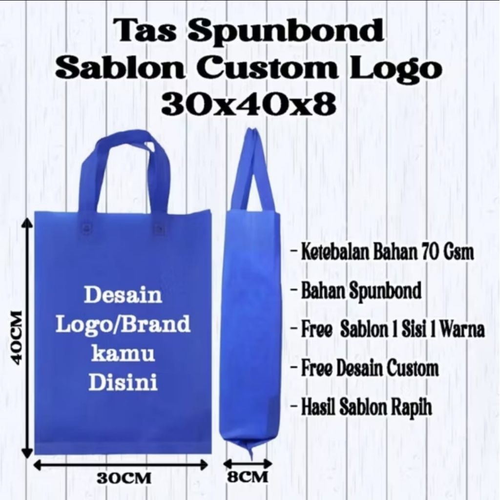 

Tas Spunbond sablon custom 30x40x8