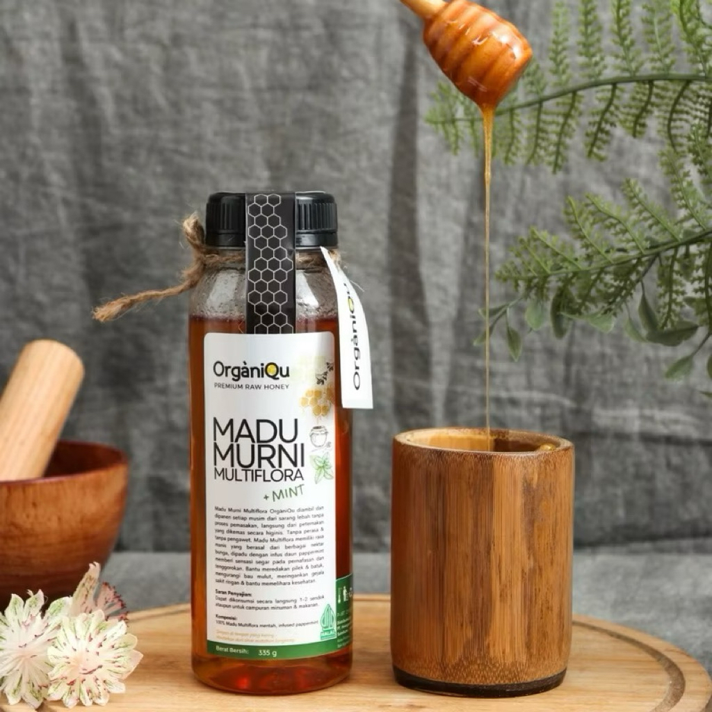

OrganiQu MADU MENTAH PREMIUM + MINT ATASI SAKIT MAGH, GERD, ASMA SESAK NAFAS, PILEK BATUK & MENGHANGATKAN TUBUH (Raw Honey Bersertifikat Uji Lab)
