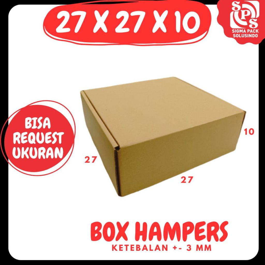 

Kardus 27x27x10 LS Box hampers Dus box 27x27x10 dus Hampers Packing Kotak zigma shop