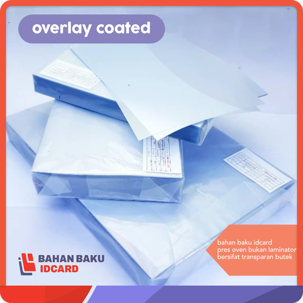 

bahan id card overlay coated laminasi idcard press oven ukuran a3 dan a4 0,1mm & 0,06mm