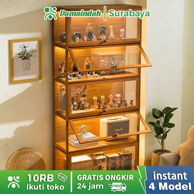 Damaindah Lemari Pajangan Etalase Akrilik Kaca Transparan Lemari Display pameran Model Mainan Lemari