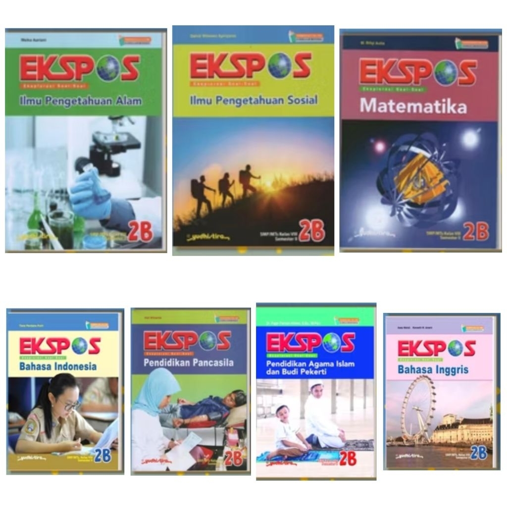 BUKU EKSPOS MATEMATIKA, BAHASA INDONESIA, BAHASA INGGRIS, PENDIDIKAN  PANCASILA , INFORMATIKA, IPA, 