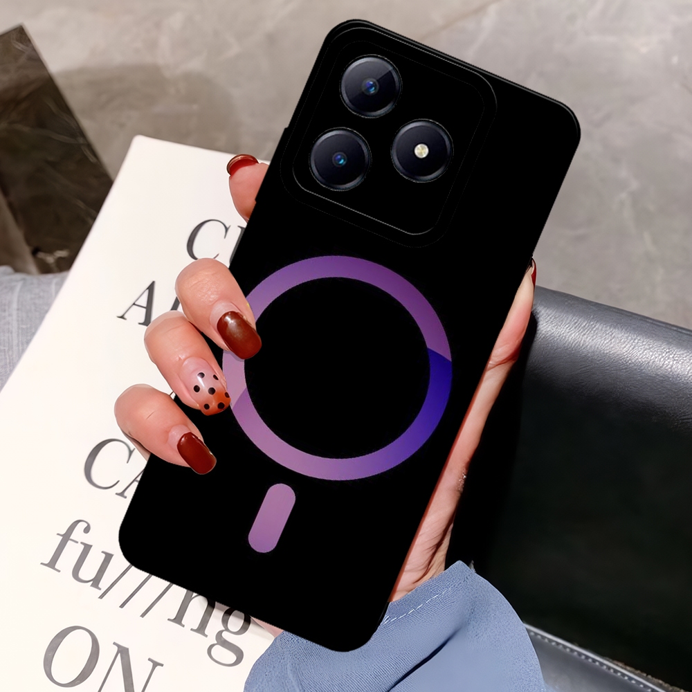 SOFTCASE UNTUK HP REALME 63 MODEL RING MAGSAFE TERBARU  | BAHAN KARET TEBAL | NYAMAN DI GENGGAM