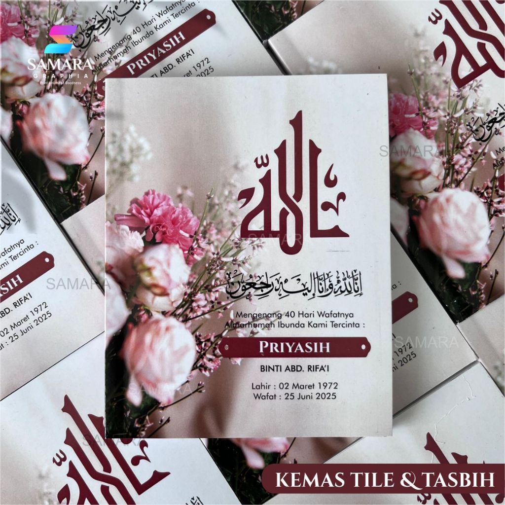 Buku Yasin dan tahlil custom Souvenir tahlilan lengkap foto almarhum 40 hari 100 1000 hari ROSE 1