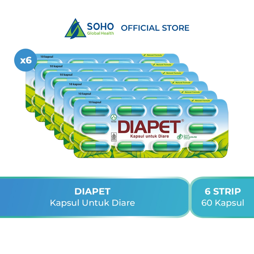 Diapet Kapsul Untuk Mencret - 6 Strip @10 Kapsul