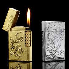 Korek Api ST Dupont Ligne 2 Desain Naga | Pemantik Api Mewah Emas & Perak Cling Sound