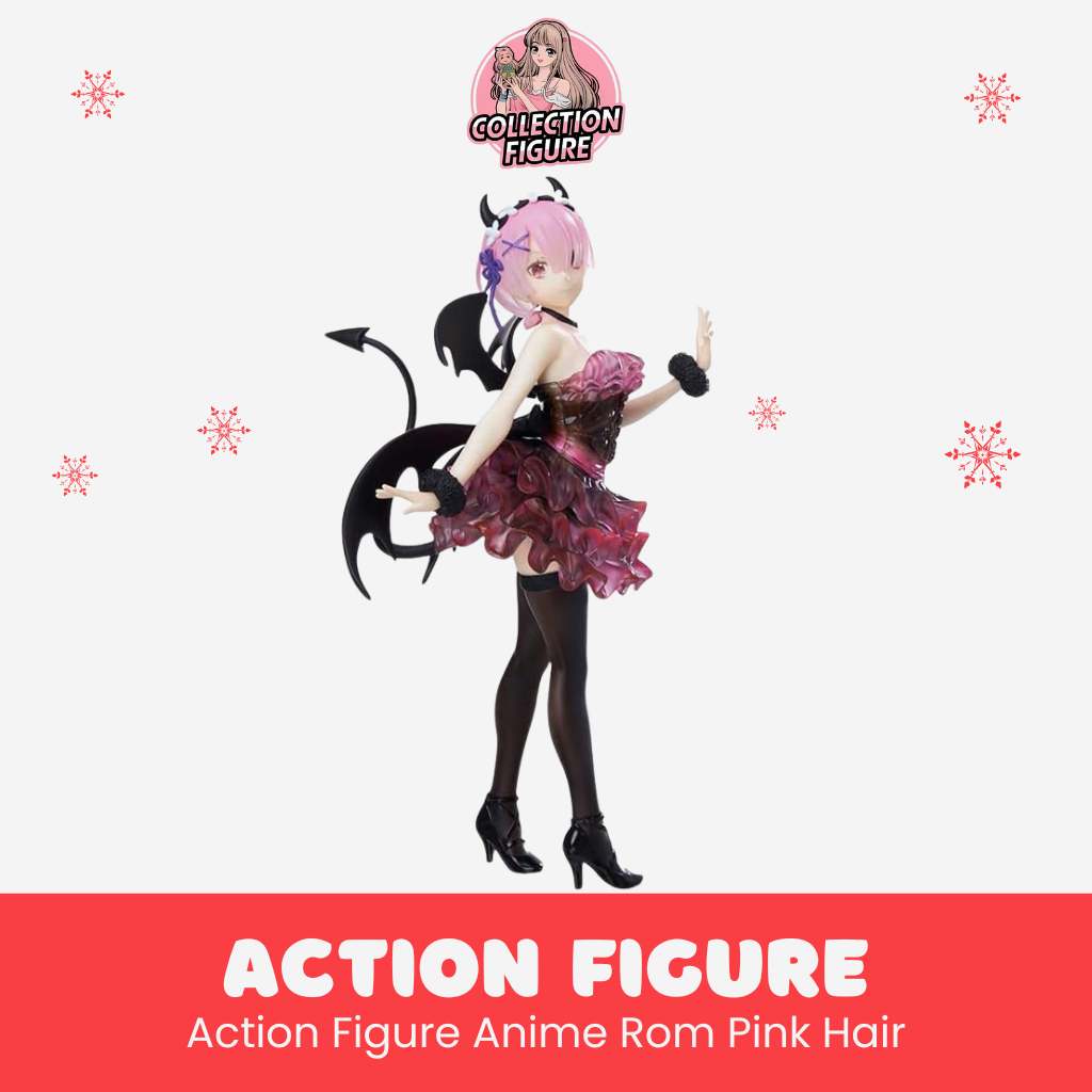 Action Figure Anime Rom Pink Hair 18 Cm