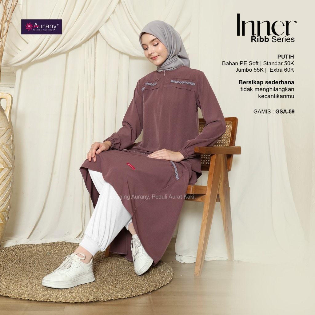 Celana Inner rib katun daleman celamis celana gamis aurany legging leging bawahan gamis panjang