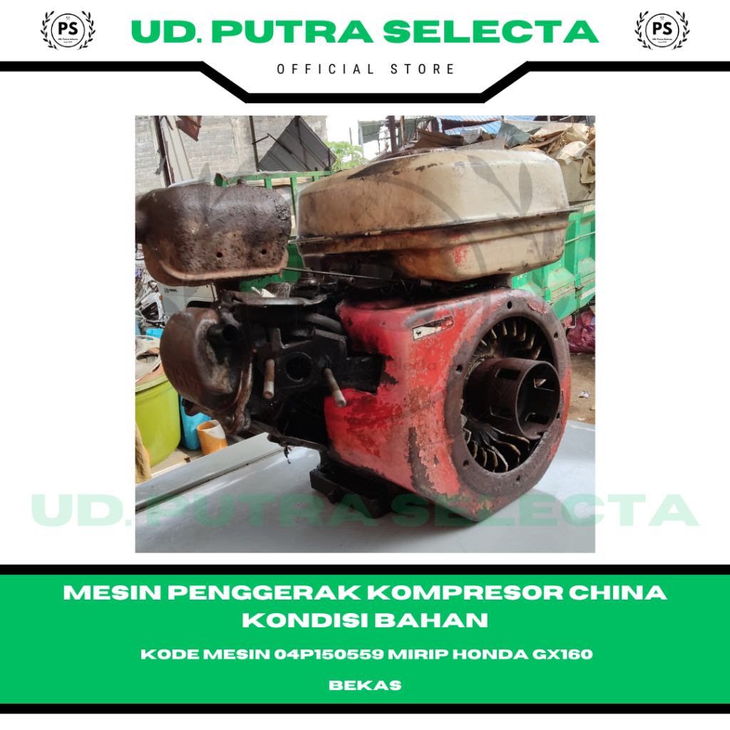 Mesin Penggerak Kompresor Motor Bensin Tambal Ban Merek Merk China Kode Mesin 04P150559 Mirip Honda 