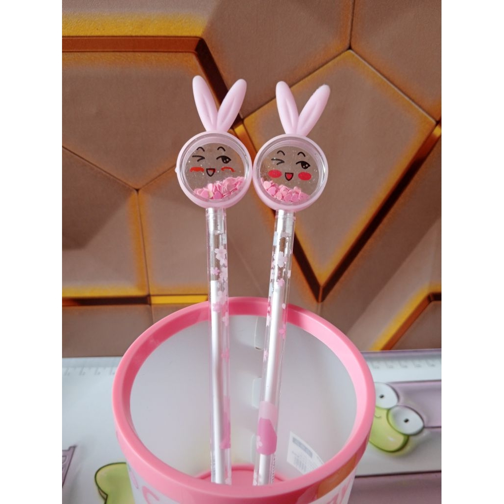 

Bolpoin Gel Bunny glitter, pena cair alat tulis skolah kantor dengan ketebalan 0.5mm