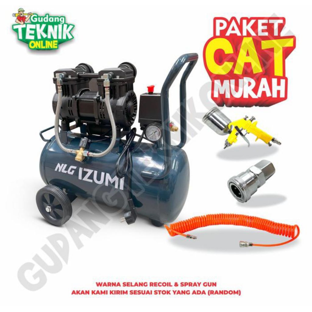 PAKET KOMPRESOR CAT 1HP NLG IZUMI PORTABEL SILENT