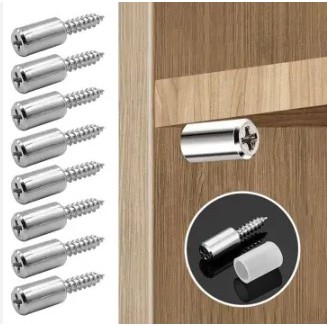 Ambalan Kayu Besi Bulat Sekrup Siku Penyangga Rak Lemari / Ambalan Kaca Bulat / Ambalan Triplek Bula