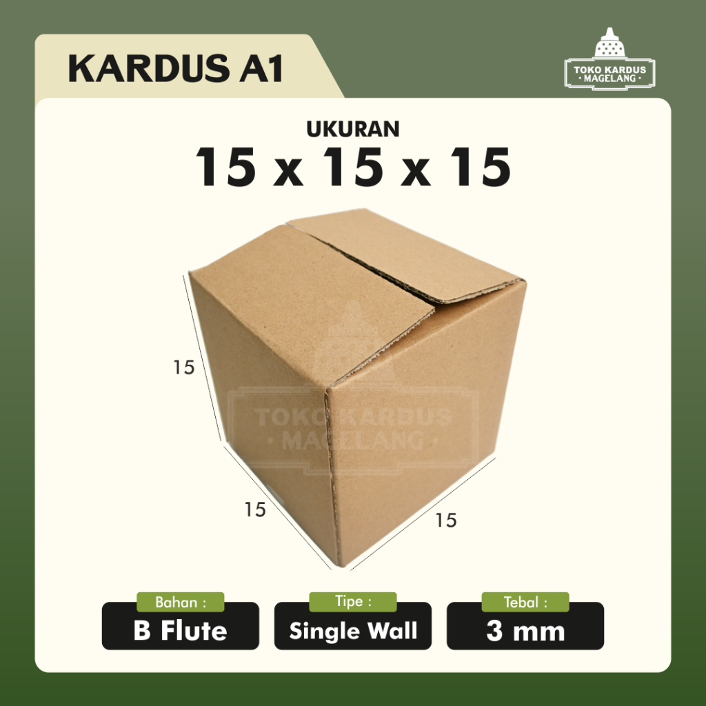 

15 x 15 x 15 Cm (BBC-S02) | B Flute | Kardus | Corrugated Box | Packing | Packaging | dus packing cabe bendot | box cabe bendot | kotak cabe bendot