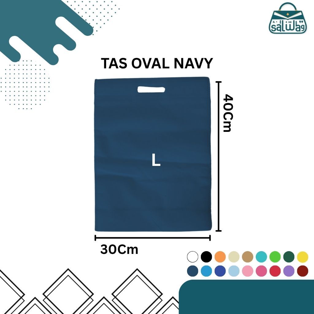 

Oval (Uk 30 x 40 cm) isi 20 pcs .tas goodiebag bahan kain spunbond model oval, tas bingkisan,tas kado,tas sovenir,tas ramah lingkungan